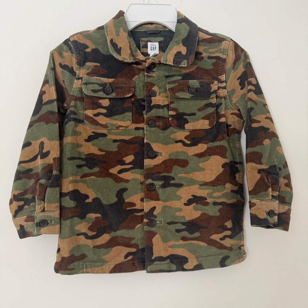 GAP Kids Corduroy Camouflage Button-Up Jacket
